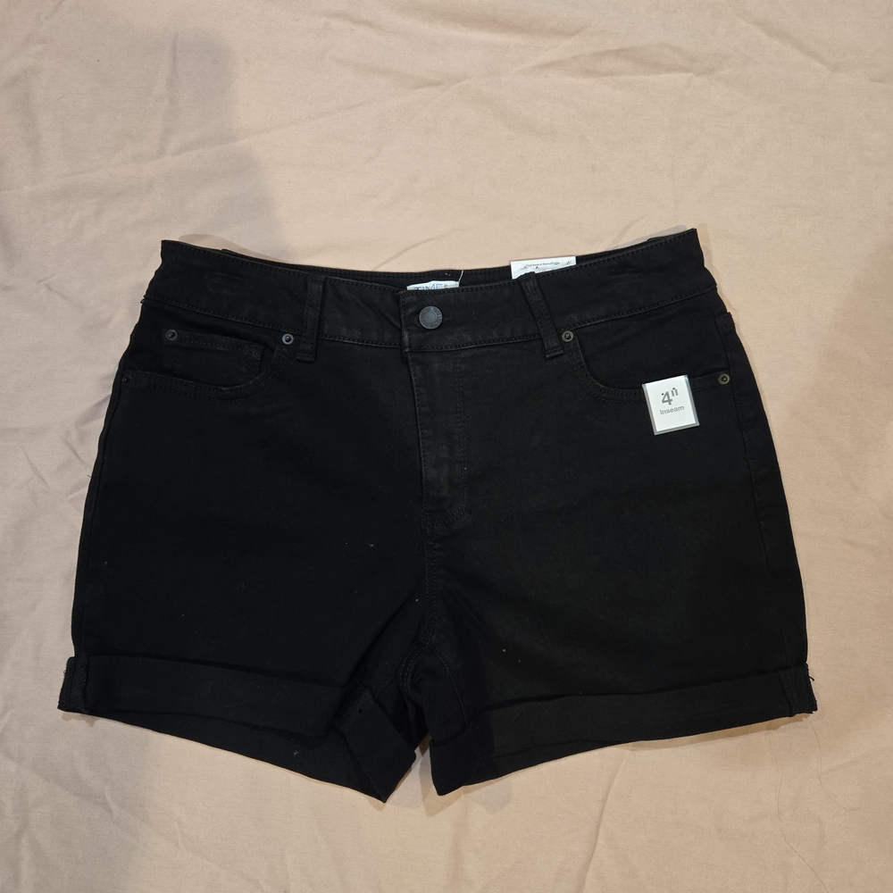 Time and Tru Black Jean Shorts
